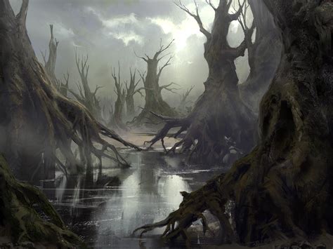 Swamp By Mathiaszamecki On Deviantart Fantasy Landscape Dark Fantasy