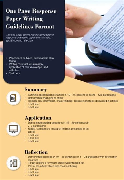 One Page Response Paper Writing Guidelines Format Presentation Report