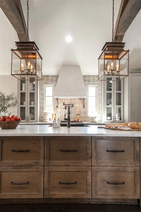 Raw Wood Kitchen Cabinets With Black Hardware Farmhouse Style Kitchen