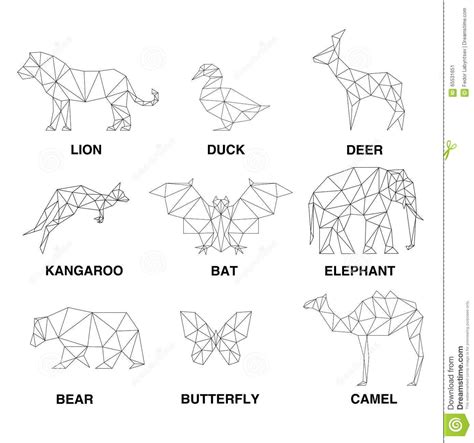 Illustration About On The Image Is Presented Geometric Animals