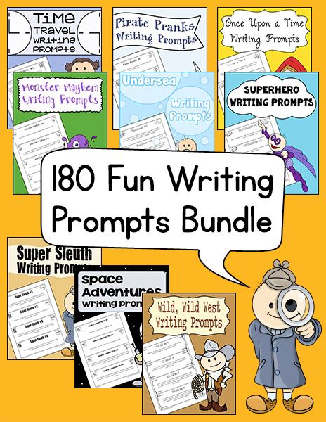 180 Fun Writing Prompts Bundle Warm Hearts Publishing