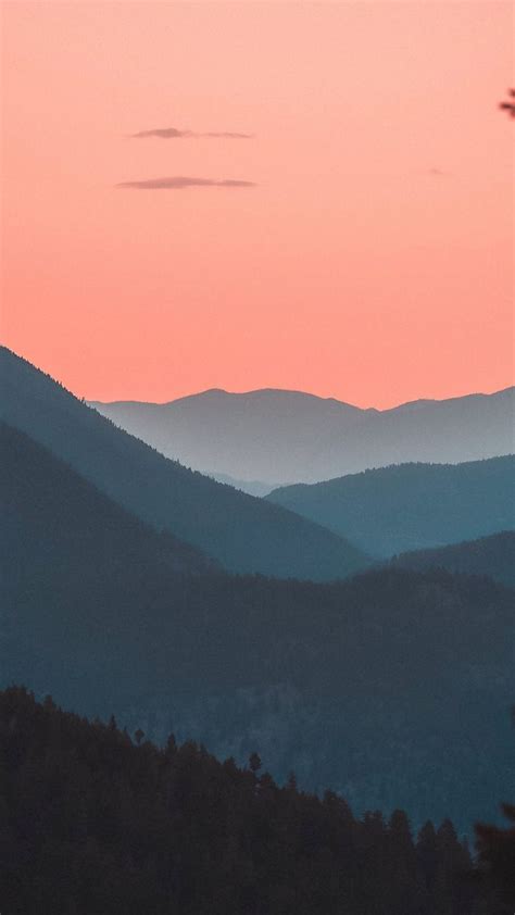 Mountains Horizon Forest Sunset Dusk 720x1280 Wallpaper