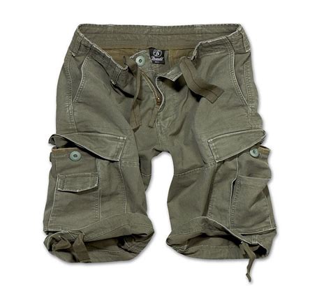 Brandit Vintage Cargo Shorts Mens Army Style Combat Premium Washed