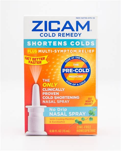 Zicam Cold Remedy No Drip Nasal Spray With Cooling Menthol And Eucalyptus 050 Fl Oz