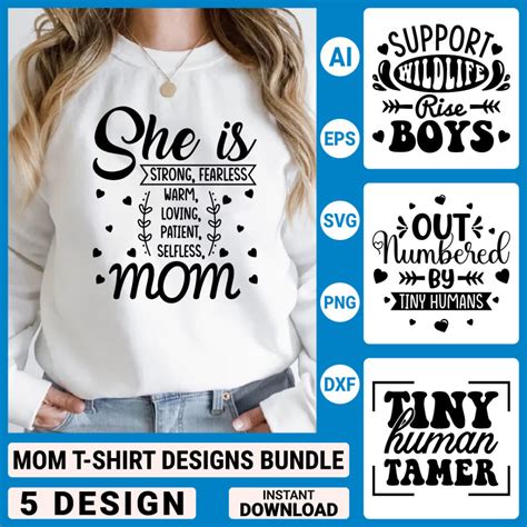 Mom Svg Bundle Designs Mothers Day Quotes Typography Graphic T Shirt Collection Masterbundles
