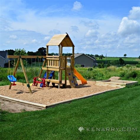 Playground borders can be made from rough logs manufactured plastic border products or most commonly landscape timbers. DIY Backyard Playground: How to Create a Park for Kids
