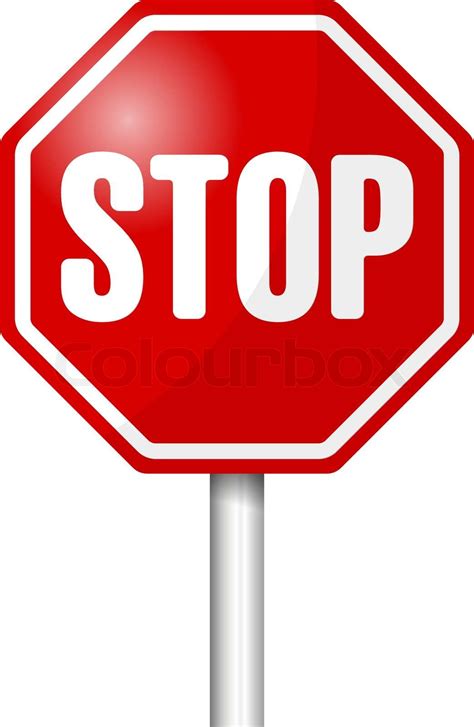 Stop Sign Vector Illustration Stock Vector Colourbox