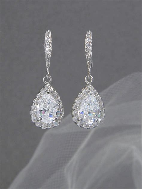 Crystal Bridal Earrings Wedding Jewelry Swarovski Crystal Wedding