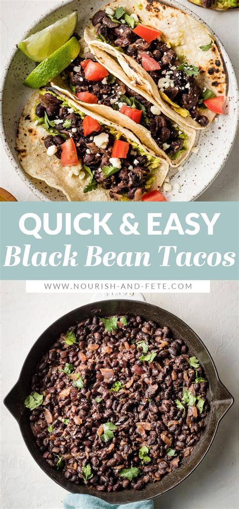 Simple Black Bean Tacos Recipe Black Bean Tacos Bean Tacos Easy