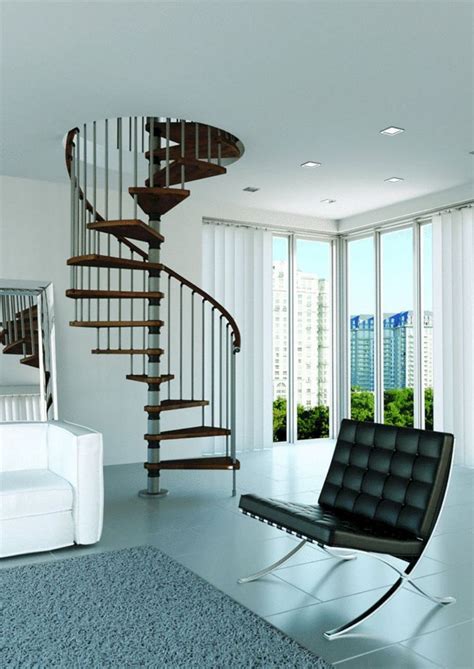Awesome Living Room With Spiral Staircase Design Ideas To