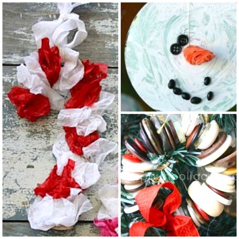 We've always found it much easier for our daughter to string beads onto a pipe cleaner than onto string. 26 More Easy Christmas Ornaments for kids - Happy Hooligans
