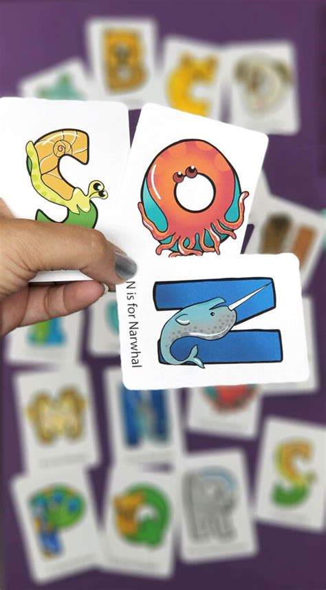 Alphabet Card Game Printable Alphabet Animals Moms And Crafters