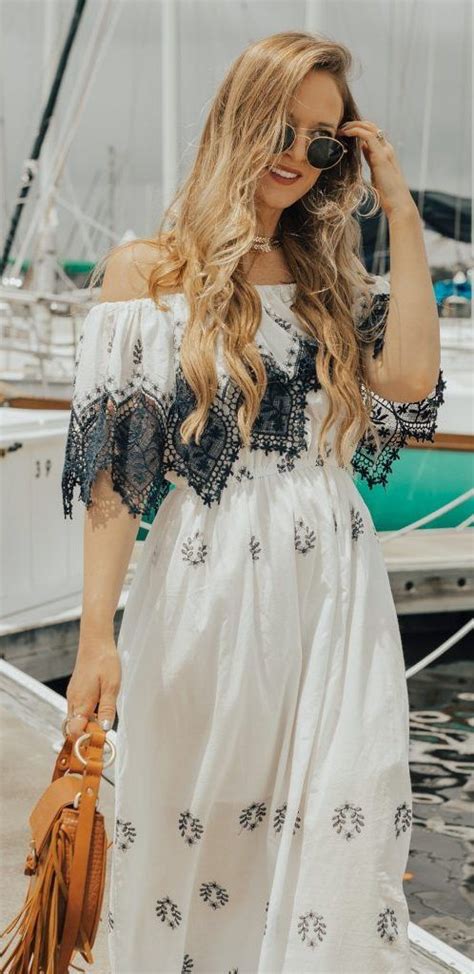 Cute Summer Vacation Outfit Upbeat Soles Orlando Florida Fashion Blog Shoulder Maxi Dress