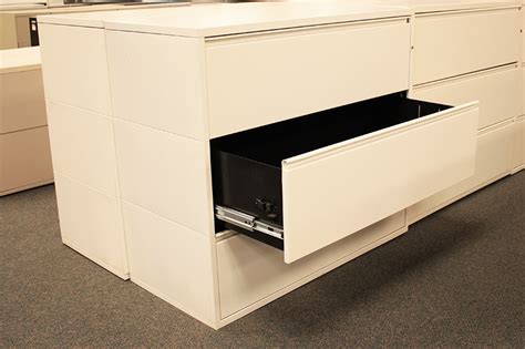 Lateral files for document organization. Meridian 3 Drawer Lateral File Cabinet - Used File Cabinets