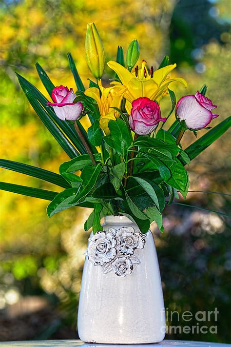 Outdoor Bouquet On Golden Bokeh By Kaye Menner Photograph By Kaye