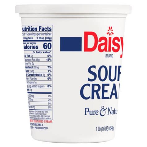 Daisy Pure And Natural Sour Cream Regular 16 Ounces