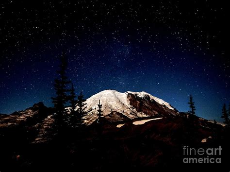 Mt Rainier At Night Photograph By Jeff Hochstrasser Fine Art America