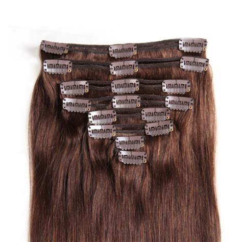 Clip In Human Hair Extensions Dark Color Best Clip In Extensions Alipearl Hair