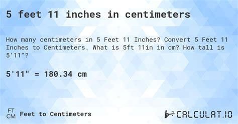 5 Feet 11 Inches In Centimeters Calculatio