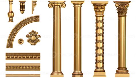 Classic Antique Golden Columns Set 2460800 Stock Photo At Vecteezy