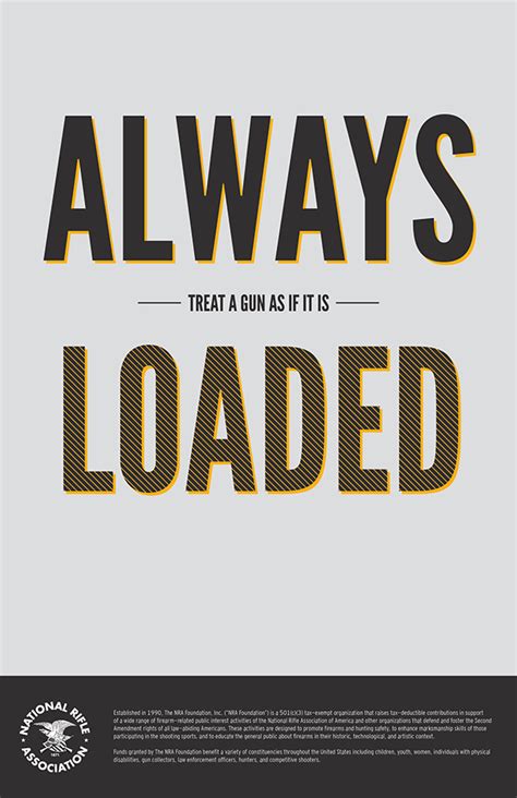 The wise thing you can do keeping away your fingers from trigger point while loading and unloading your guns. Gun Safety Poster Series on Behance