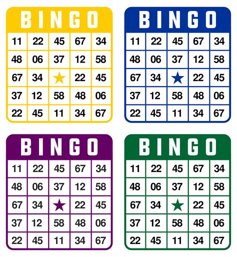 Bingo Cards Free Printable Numbers