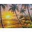 Sunset Painting Tropical Oil On Canvas Art Hawaii Wall Decor