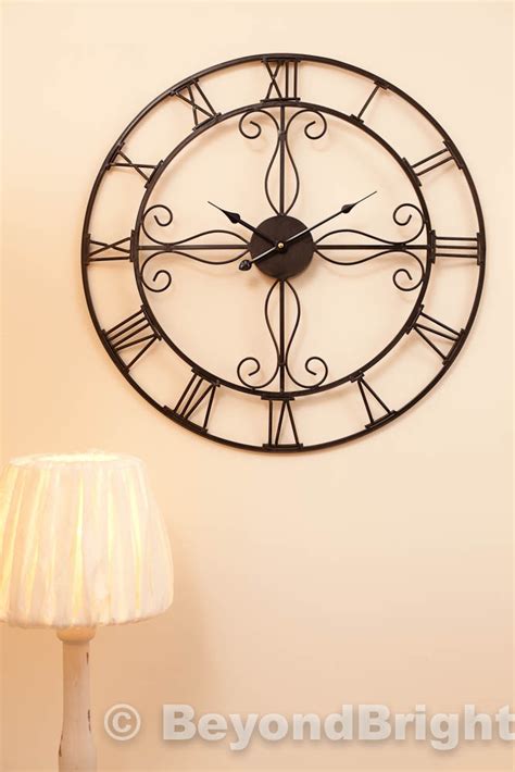 Ornate 60cm Wrought Iron Wall Clock Vintage Clocks