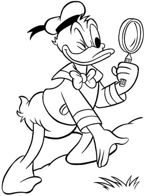 Donald duck is the most famous duck in the world. Donald Duck Used Magnifier Coloring Pages - NetArt