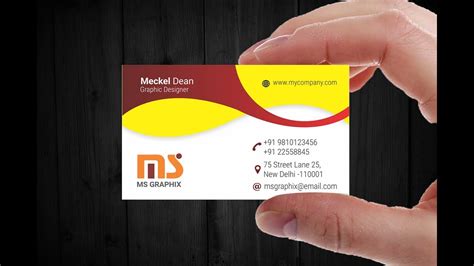Visiting Card In Coreldraw Professional Business Card Design Youtube