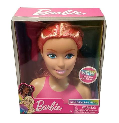 Buy Barbie Mini Styling Head With Pink Color Highlights Hair Brush Ages Online At Lowest