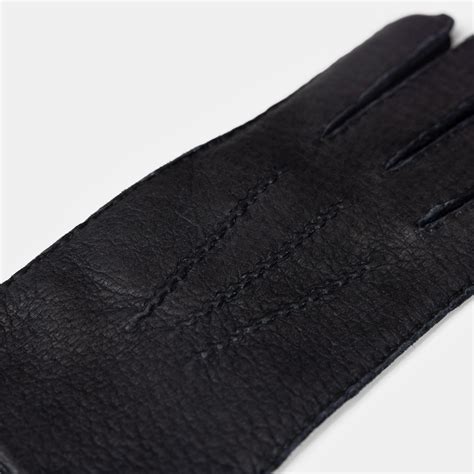 Baron — Leather Gloves Black Peccary
