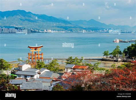 Asia Japan Honshu Hiroshima Prefecture Miyajima Island Torii Gate
