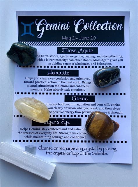 Gemini Crystal Collection Moss Agate Tigers Eye Citrine Hematite