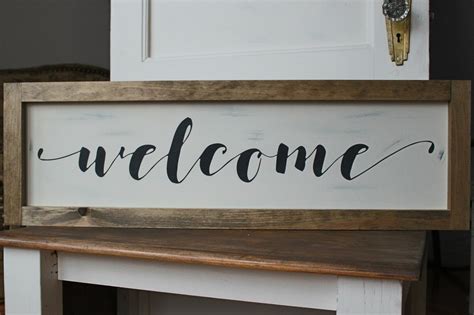 Framed Horizontal Welcome Sign The Woodbox