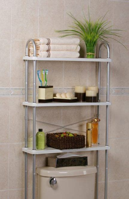 The three shelves have a slatted design and offer plenty of space to organize towels, toiletries, or extra toilet paper rolls. New Over The Toilet Storage Ideas Metal Shelves Ideas ...