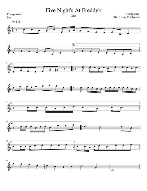 Five Nights At Freddys Sheet Music For Clarinet Download Free In Pdf