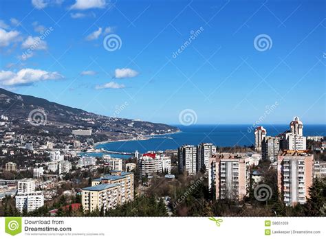 View Of Yalta City Stock Image Image Of Hill Center