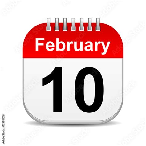February 10 On Calendar Icon Stock Photo And Royalty Free Images On