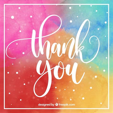 Multicolor Thank You Card Vector Free Download