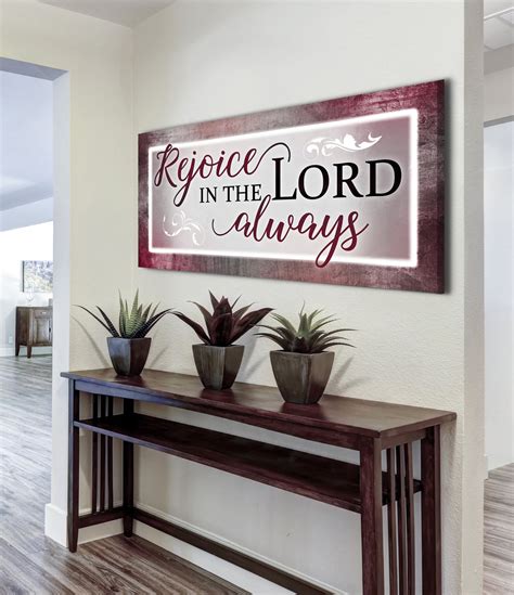 Christian Wall Art Rejoice In The Lord Wood Frame Ready To Hang