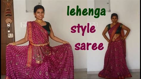 Lehenga Style Saree Drapes 2 Ways Youtube