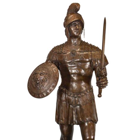 Bronze Roman Soldier Statue Shield And Sword Randolph Rose Collection