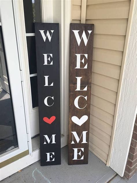 6 Feet Wood Welcome Front Porch Front Door Sign Home Decor Etsy