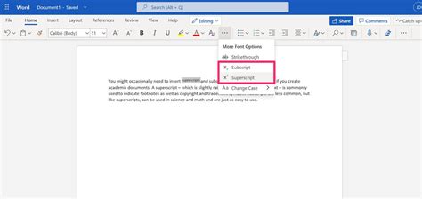 Best Way To Add A Superscript Or Subscript In Microsoft Word