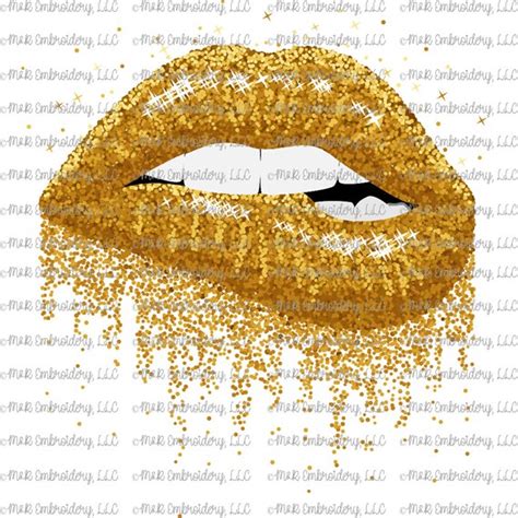 Sublimation Transfer Only Gold Glitter Lips Dripping Etsy Singapore