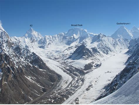 View Of K2 Broad Peak And Gasherbrum Peak Karakorum Range Beautiful