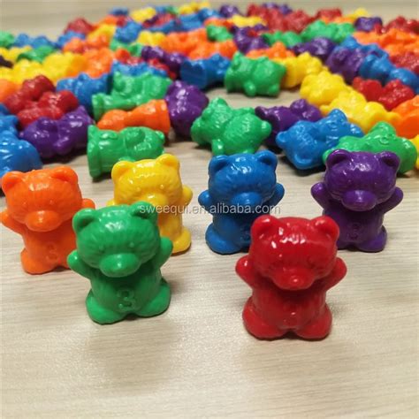 Rainbow Counting Bears Plastic Weight Bear 3 Grams Colorful 6 Colors