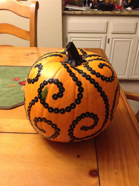 Halloween Pumpkin Made With Sequins Paint And Push Pins Pumpkin
