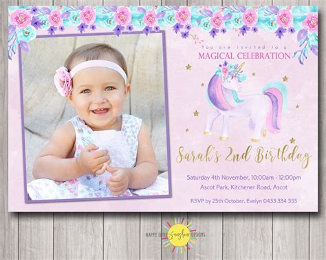 Free printable unicorn birthday party invitation | invitations online. Celebrate your little girl's special day with our range of ...